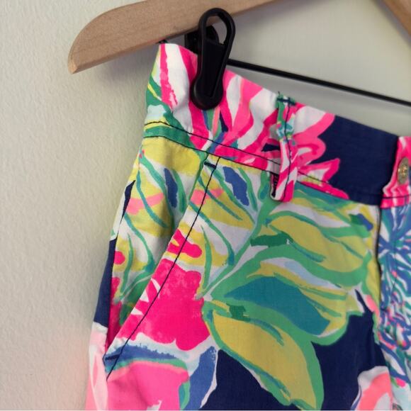 Lilly Pulitzer The Callahan Short 100% Cotton Floral Button Zipper Zip Colorful - Picture 3 of 11